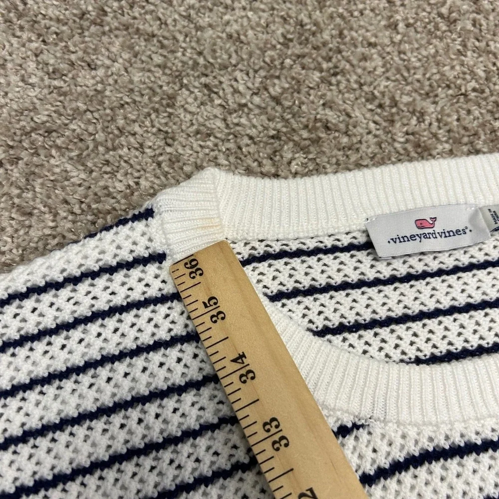 Vineyard Vines Cropchet‎ Striped Open Knit Crochet Sweater Women Size Large - Picture 5 of 9
